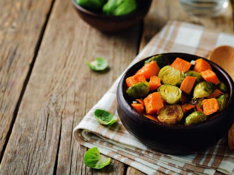 Sheet Pan Chicken with Sweet Potatoes and Brussels Sprouts